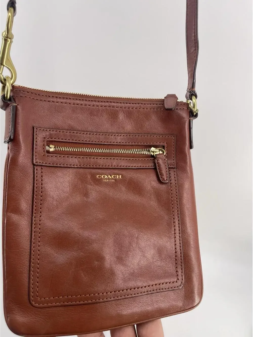 Coach Legacy Cognac Leather Crossbody‎ Bag Purse Brass Hardware Women’s